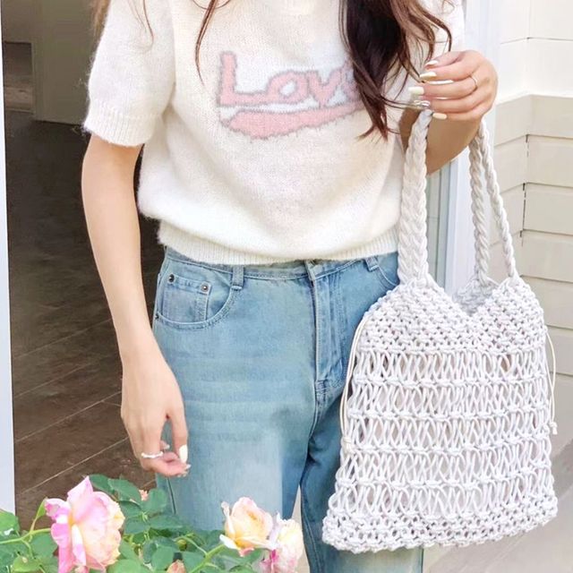 숄더백 니트숄더백 니트 여성니트백 여성여름가방 아이보리