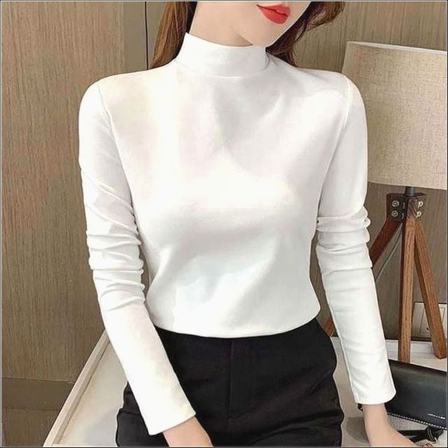 폴라티 이너티셔츠 기모 반목티 여자 하프넥 슬림 겨울 6컬러