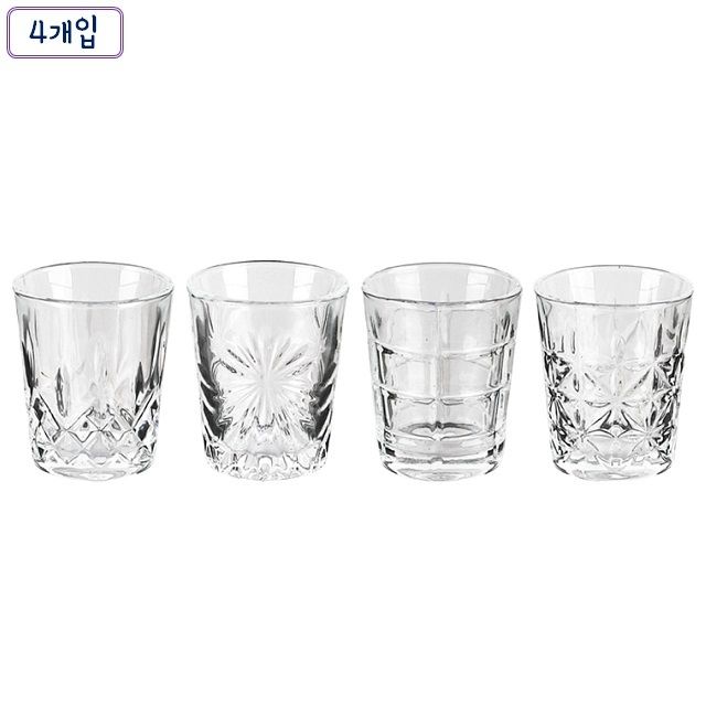 세미 소주잔 4p 유리 술잔