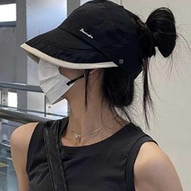 투톤 썬캡 보닛햇 생활방수 와이드챙 밴딩끈 운동모자