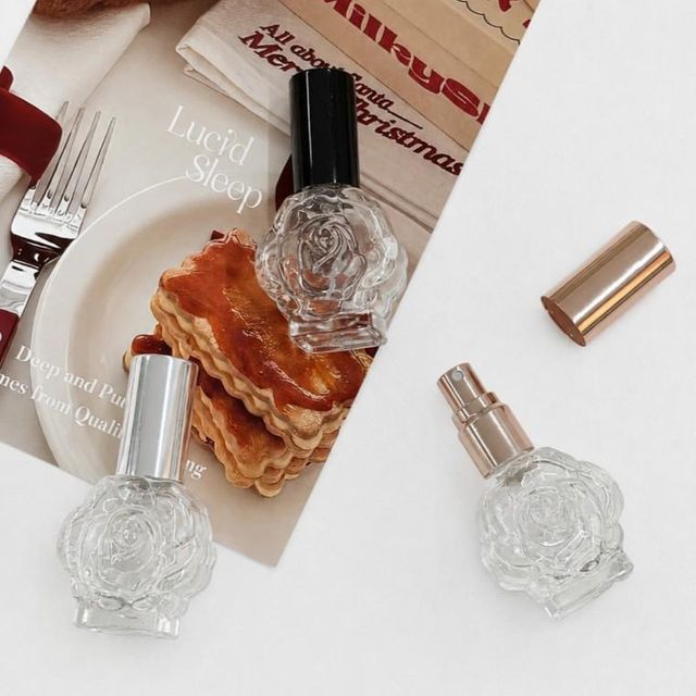 안개분사 장미 유리 공병 3색상 10ML 용기 소분 향수 미스트 유리 공병 화장품