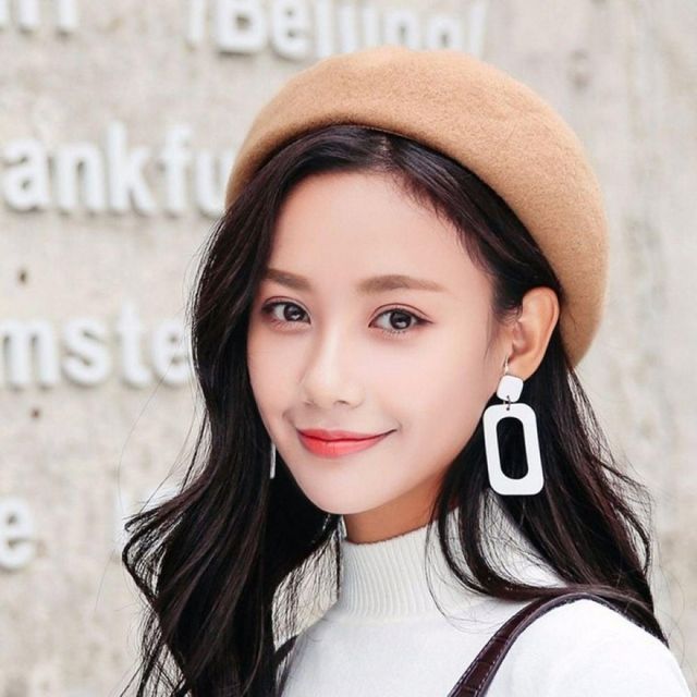 앙고라 털 베레모 여성 겨울 모자 빵모자 데일리 아이템