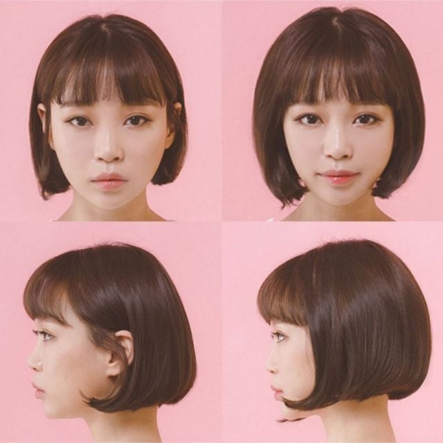 볼륨 강화 헤어 인모 뽕 가발 내추럴 브라운 컬러