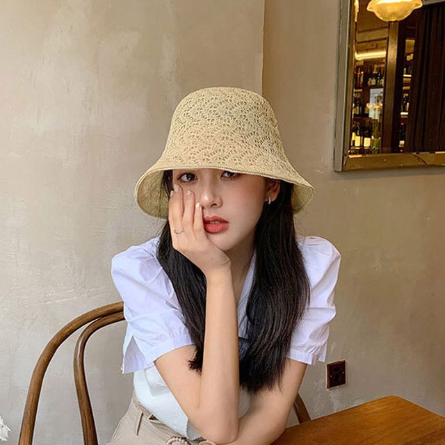여름벙거지모자 2컬러 1P 여자 짜임 여름 패션 버킷햇