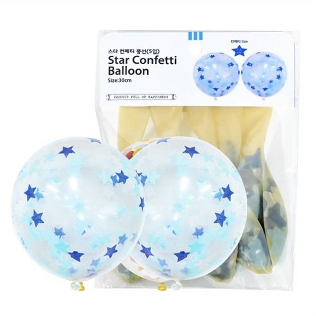 TBZ (PC) 30cm 스타 컨페티풍선 (5입)