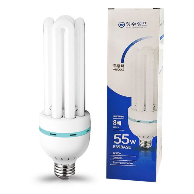 B장수램프 고와트 삼파장 EL램프 55W 주광색 E39base