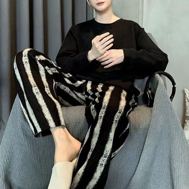 남성 긴팔 잠옷 상하의 세트 파자마 홈웨어 실내복 투피스