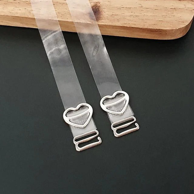 하트 투명 무광 브라끈 1.5cm 투명속옷끈 투명어깨끈 어깨끈