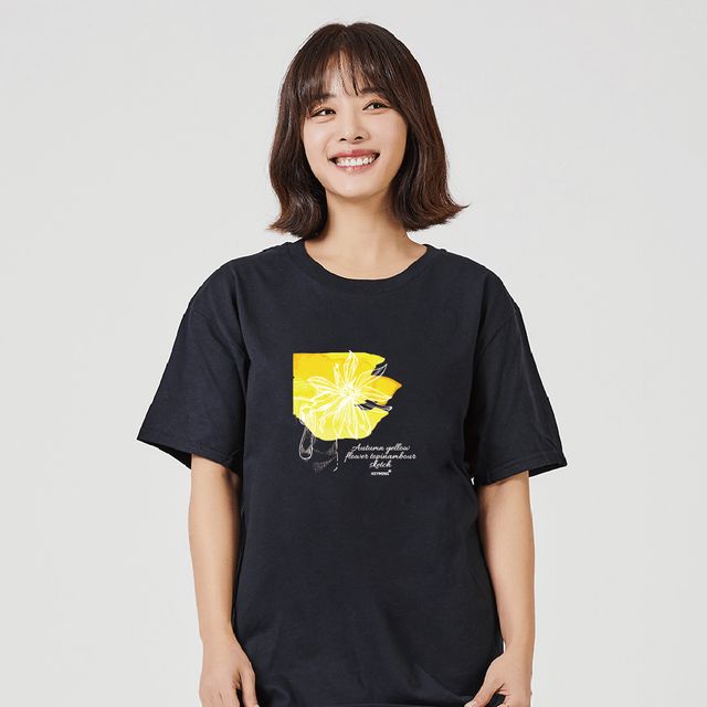 남성 그래픽 반팔티, 가을 꽃 프린트 여름 티셔츠