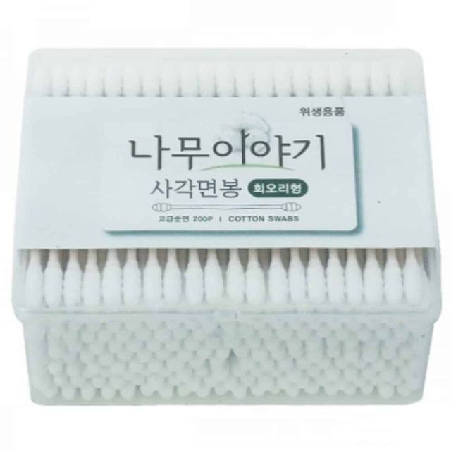 사각면봉 200p 회오리형 메이크업면봉 면봉귀이개 귓밥면봉