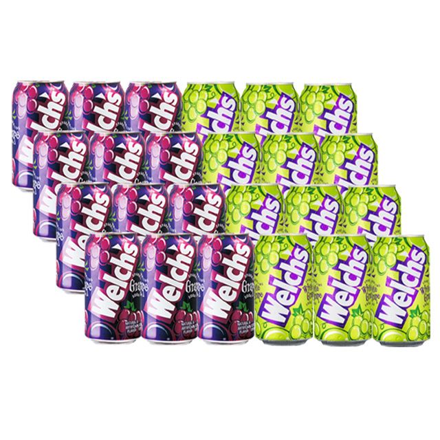 농심 웰치스 포도 355ml 캔 12입+웰치스 청포도 355ml 캔 12입