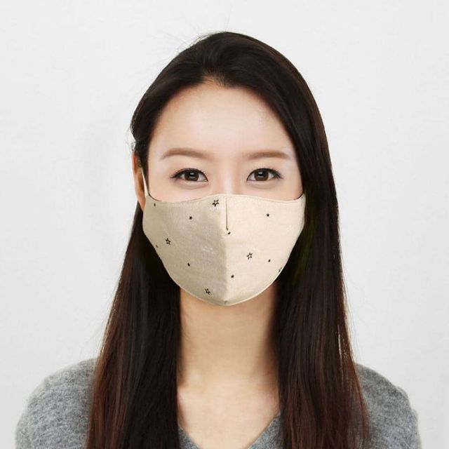 3겹 필터 면마스크 베이지 자외선차단마스크 햇빛마스크 비말차단마스크 스포츠마스크 골프용마스크