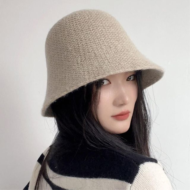 헤일로 여성 울 버킷햇 브라운 벙거지모자