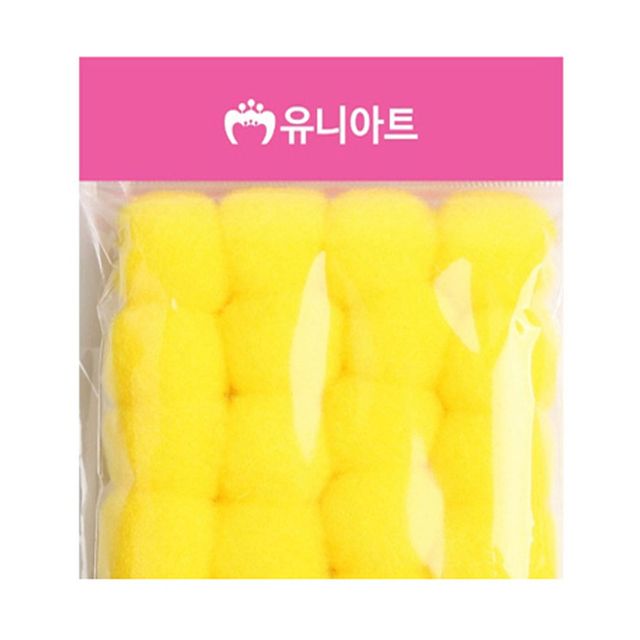 수예용품 폼아트재료, 뿅뿅이 30mm 노랑 폼폼이