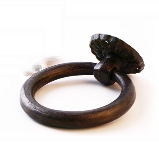 한옥 건축 부속 연꽃 주물 링고리 문손잡이 80mm 중