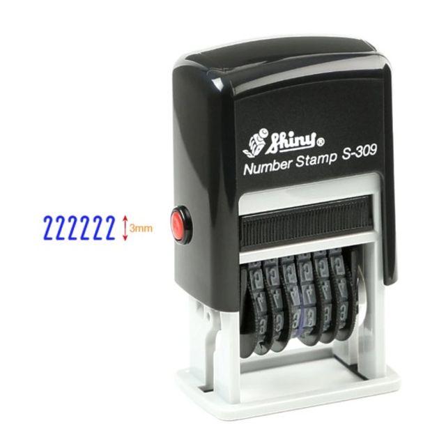 넘버링 자동스탬프 S-309 20x3mm 청 홀더랜덤