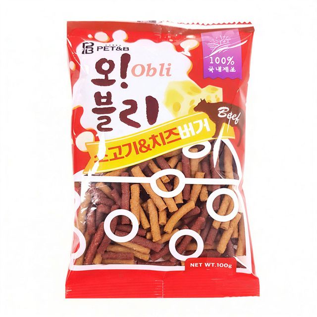 오블리 소고기 치즈버거 100g X80개 강아지 간식