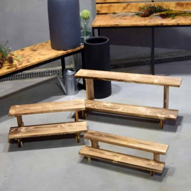 2단 받침대 60x21cm 원목화분다이 화분전시대 화분다이
