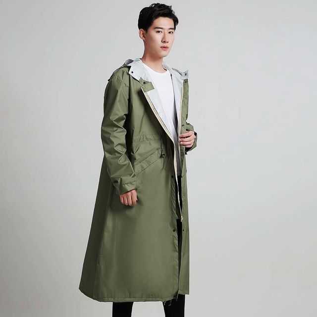 레인코트 L 그린 바람막이 야외 우비 고급
