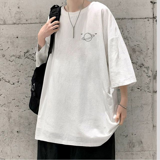반팔티셔츠 남자상의 그래픽 티셔츠 캐주얼 루즈핏 5