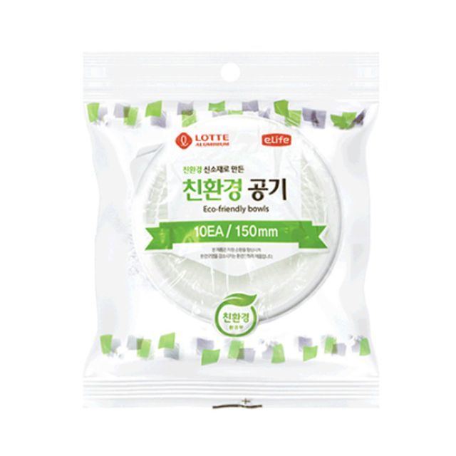 롯데 이라이프 일회용 그릇 150 (탄산칼슘) 10개입 - 캠핑 식기