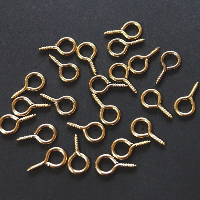 9자 나사못 (금색) 중 1.5cm (5 묶음)