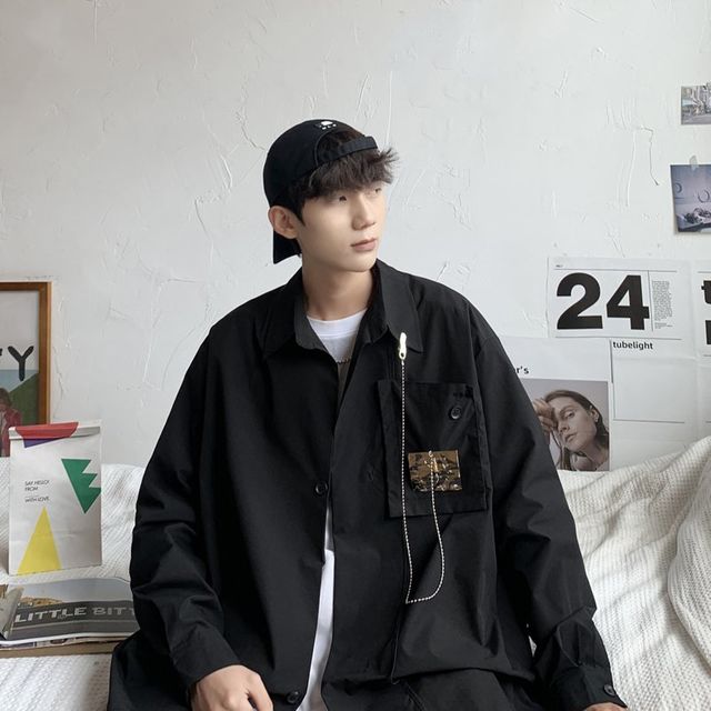 남벙 긴팔 셔츠 캐주얼셔츠 디자인 복고풍