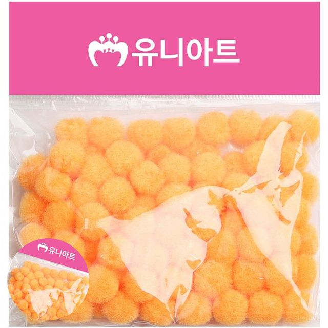 머리띠재료 파스텔폼폼이 퐁퐁 12mm 주황
