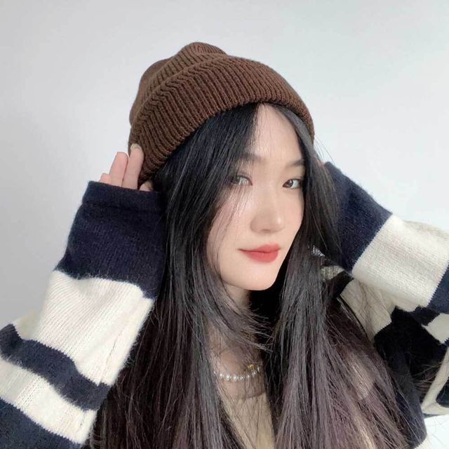 브라운 비니 니트 프리덤 패션 겨울 모자