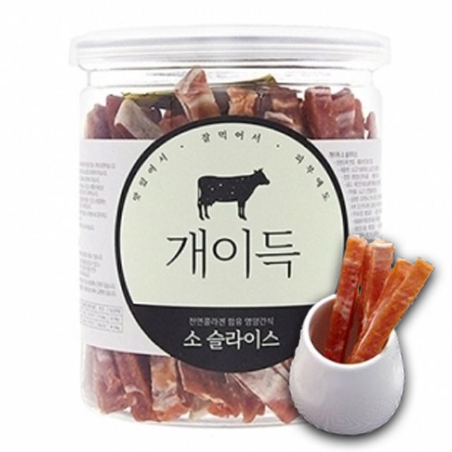 강아지 맛있는 육포 소고기 슬라이스 200g 1P 영양