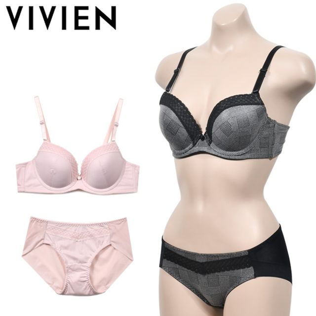 (비비안) 와이어 몰드 C컵 브라 팬티 세트