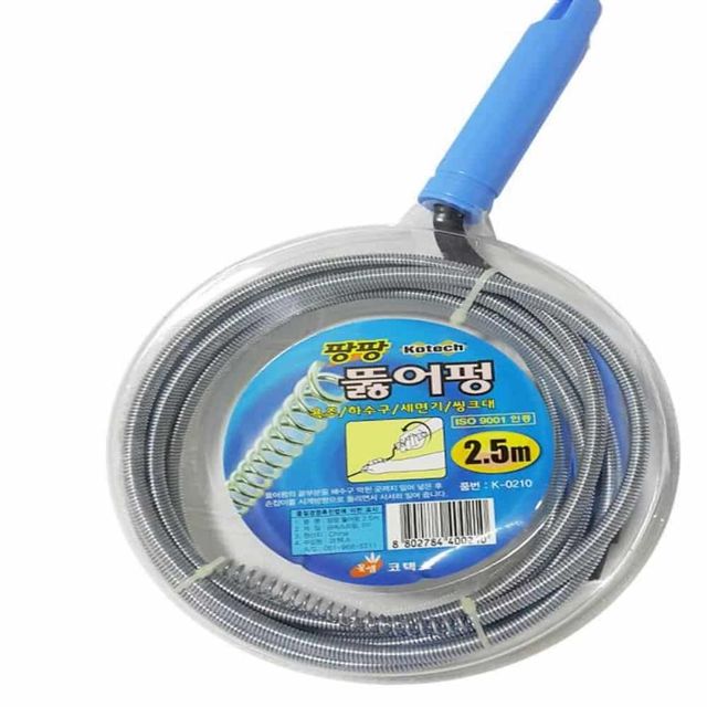 하수도 관통기 2.5M 하수구뚜러뻥 화장실뚫어뻥 화장실압축기 뚜러뻥 세면대뚫어뻥