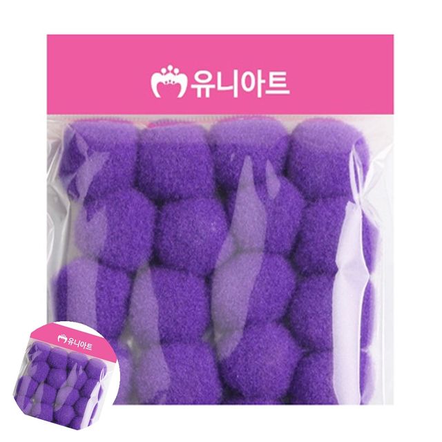 머리띠재료 만들기솜 퐁퐁 30mm 보라