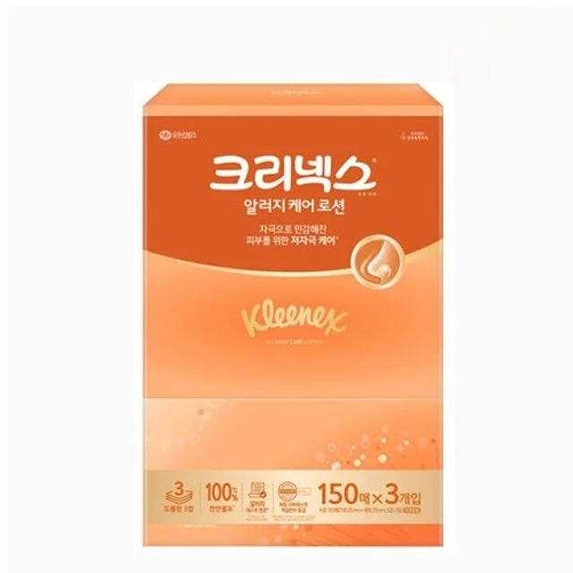 크리넥스 내추럴 알로에 로션티슈 각티슈 150매 3개입