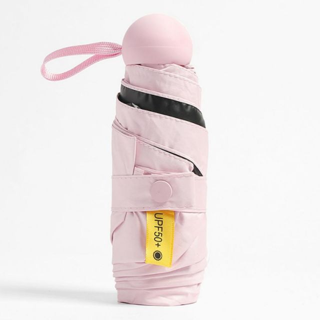 핑크 컬러 5단 양산 우산 겸용 초경량 암막 자외선 차단 양우산 휴대용 가벼운 접이식 우양산