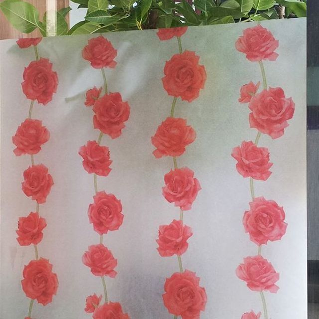 유리창시트지 장미덩쿨 1m x 1m