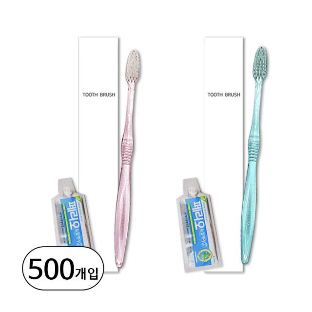 (양치세트) 히포PS 미세모칫솔 + 페리오파우치 4g 치약 종이곽 500개입