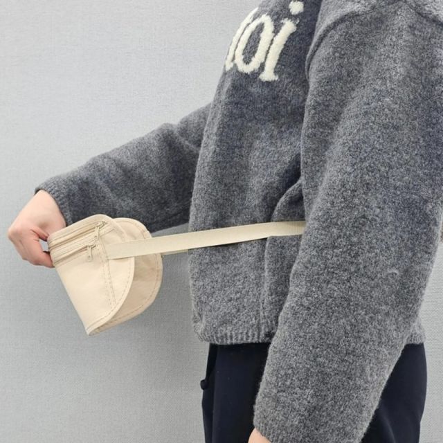 여행용 도난 방지 복대 파우치 슬림 가방