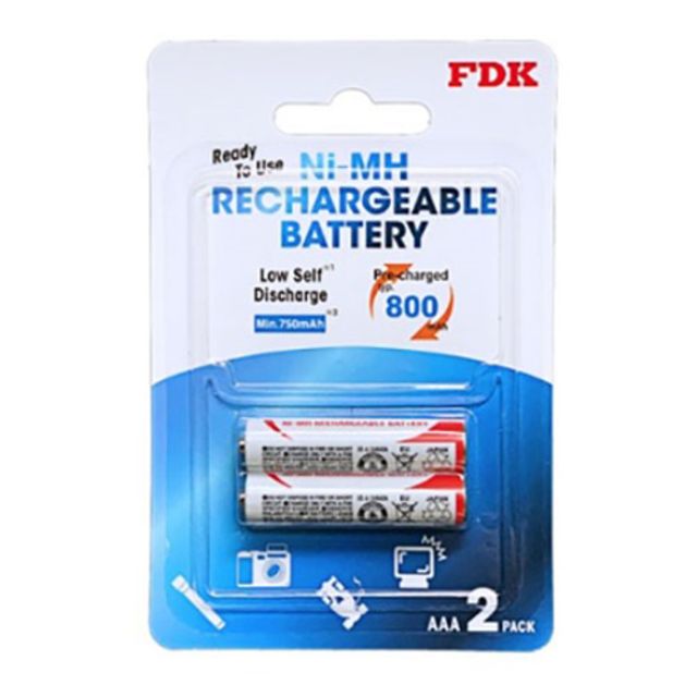 FDK AAA 충전지 건전지충전지 (800mAh) X 2알