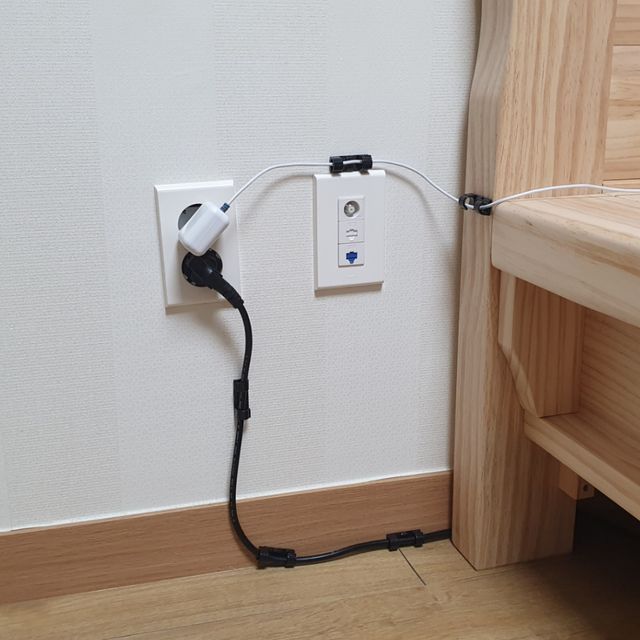 P1 케이블 전선 선정리클립 블랙 소