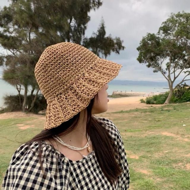 여성용 사파리모자 자외선차단, 햇빛 가리는 여름 휴양지 모자