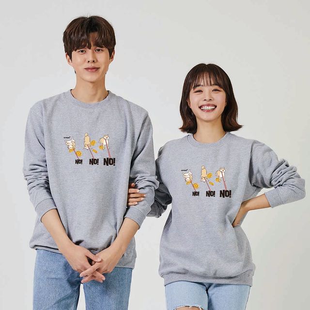 키밍의류 도지코인 시바견 NO 디지털 맨투맨 후드티 - 미니멀 강아지 프린트