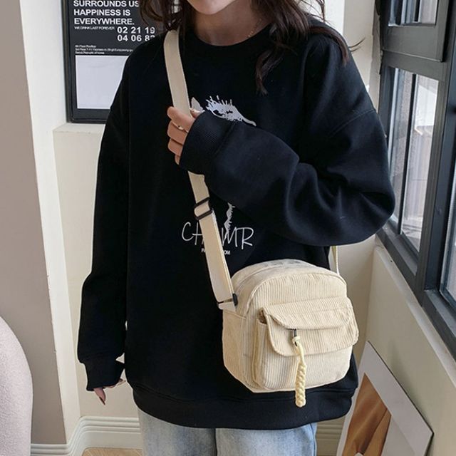 미니크로스백 여행 용 미니 크로스 백 핸드폰 가방 아이보리