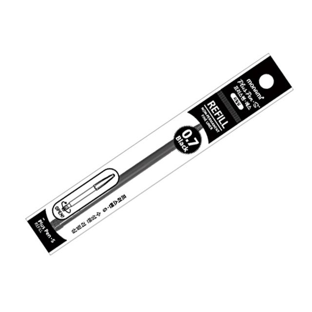 모나미 플러스펜 S 0.4mm 블랙, 볼펜 리필 12개입