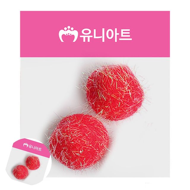 솜방울폼폼이털방울 만들기솜 반짝이 퐁퐁 50mm 빨강