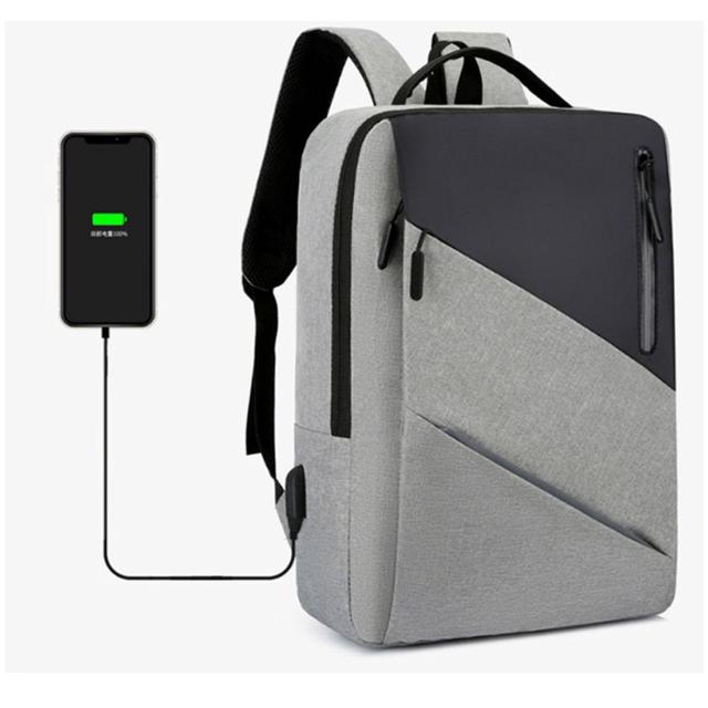 남성 USB 충전가능 스퀘어 노트북 학생 백팩