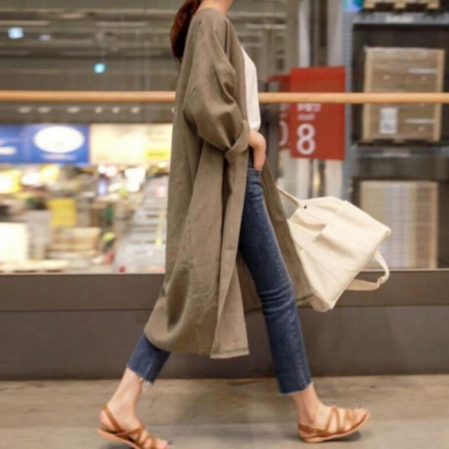 여성 루즈핏 롱코트 간절기 오버핏 재킷 가을 데일리 아우터 트렌치 코트 자켓