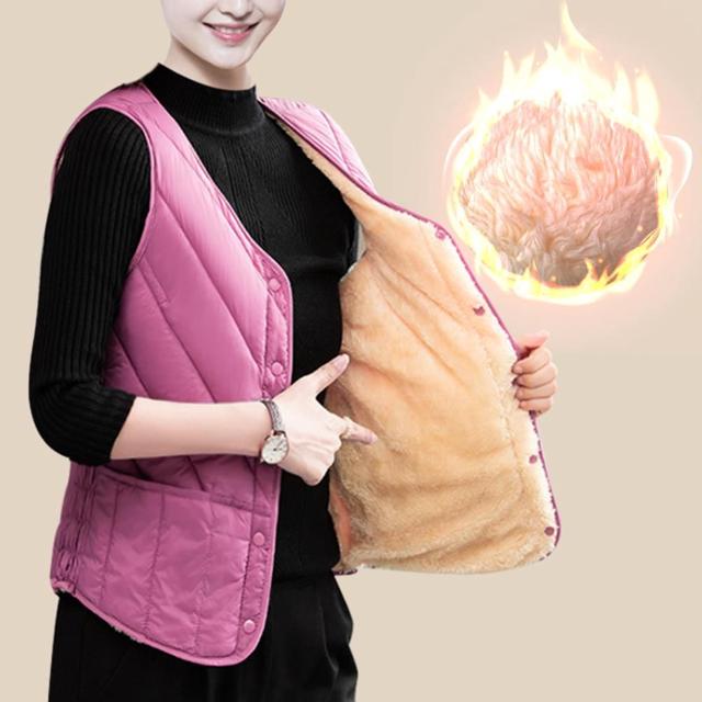 조끼 패딩 양털 보온 누빔 여성 작업 수면 따뜻한