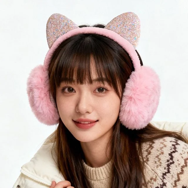 히키스 귀여운고양이 방한귀마개 접이식 겨울 귀도리 여성 남성 커플 FE20
