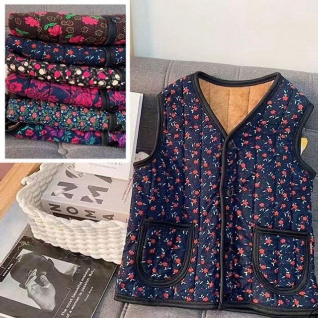 심플 플로럴프린트 중년할머니 F/W 오텀 데일리 방풍보온 엄마